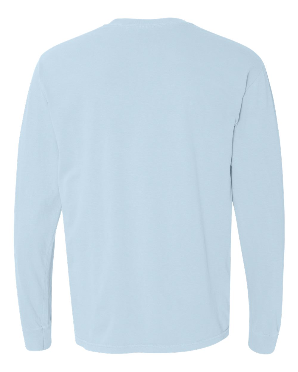 Garment-Dyed Heavyweight Long Sleeve T-Shirt - Back - B08108683 - Chambray