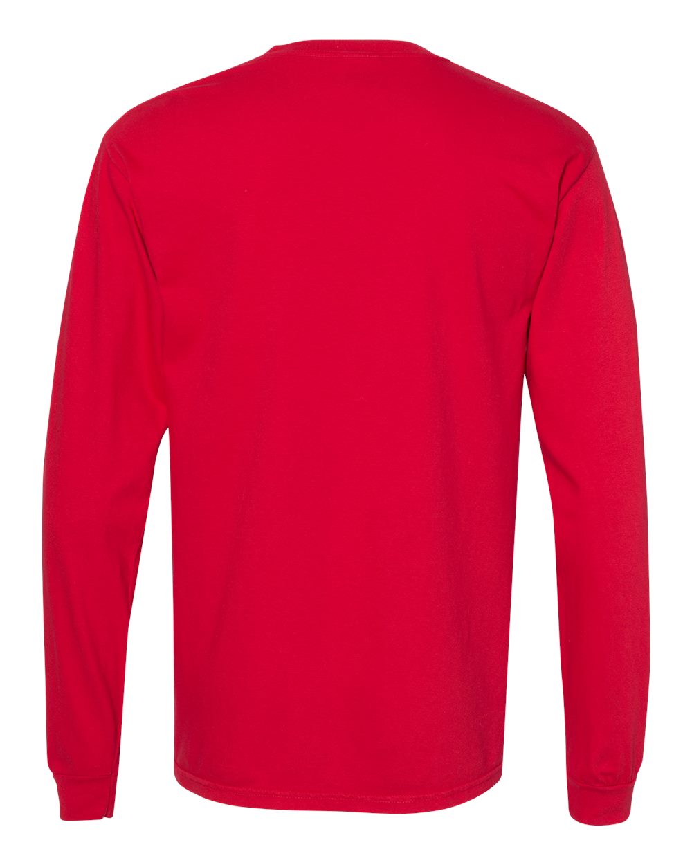 Garment-Dyed Heavyweight Long Sleeve T-Shirt - Back - B08108703 - Red