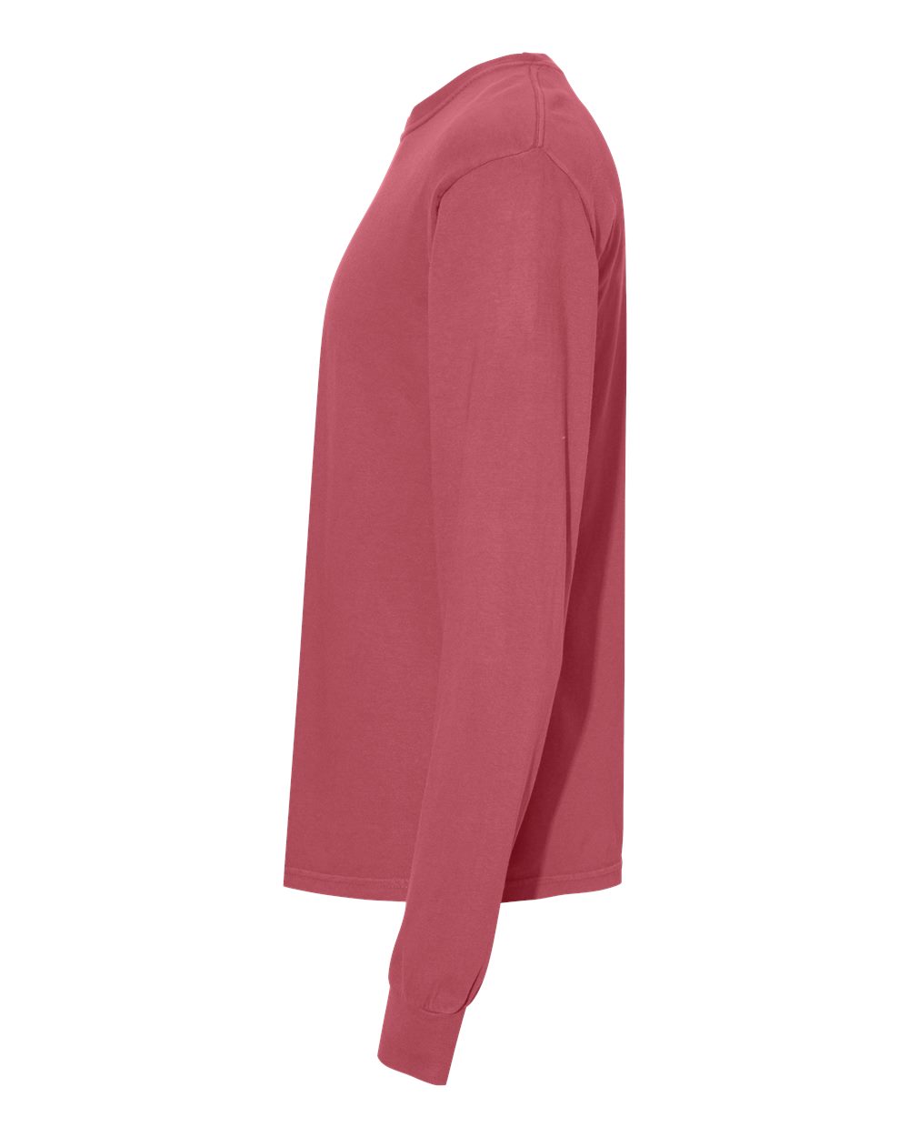 Garment-Dyed Heavyweight Long Sleeve T-Shirt - DirectSide - B08108223 - Crimson