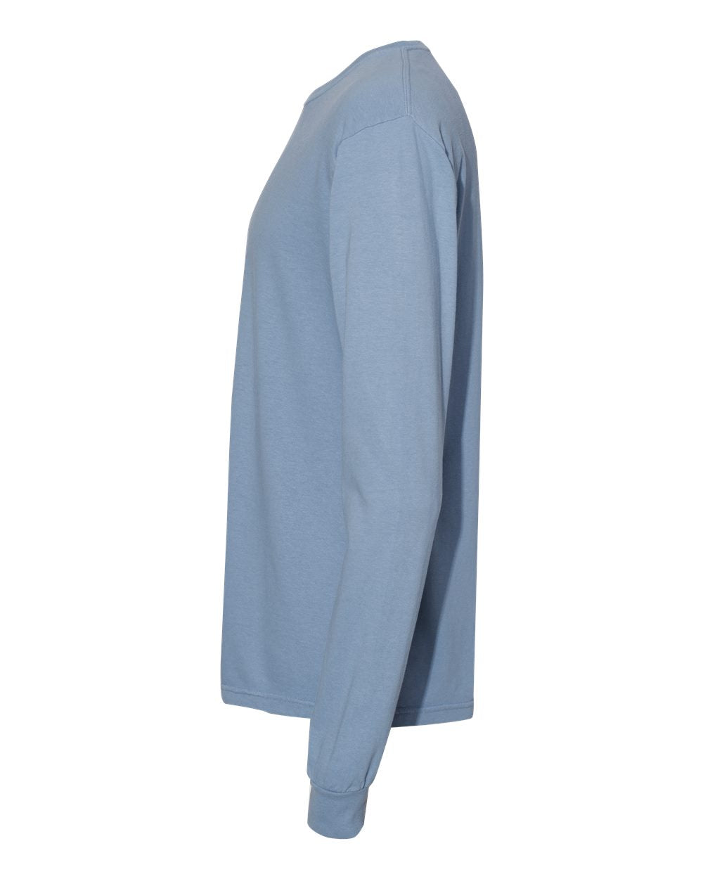 Garment-Dyed Heavyweight Long Sleeve T-Shirt - DirectSide - B08108263 - Washed Denim