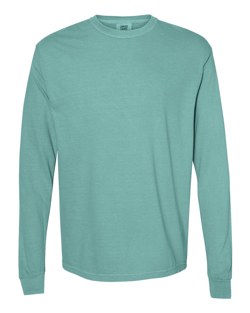 Garment-Dyed Heavyweight Long Sleeve T-Shirt - Front - B08108053 - Seafoam