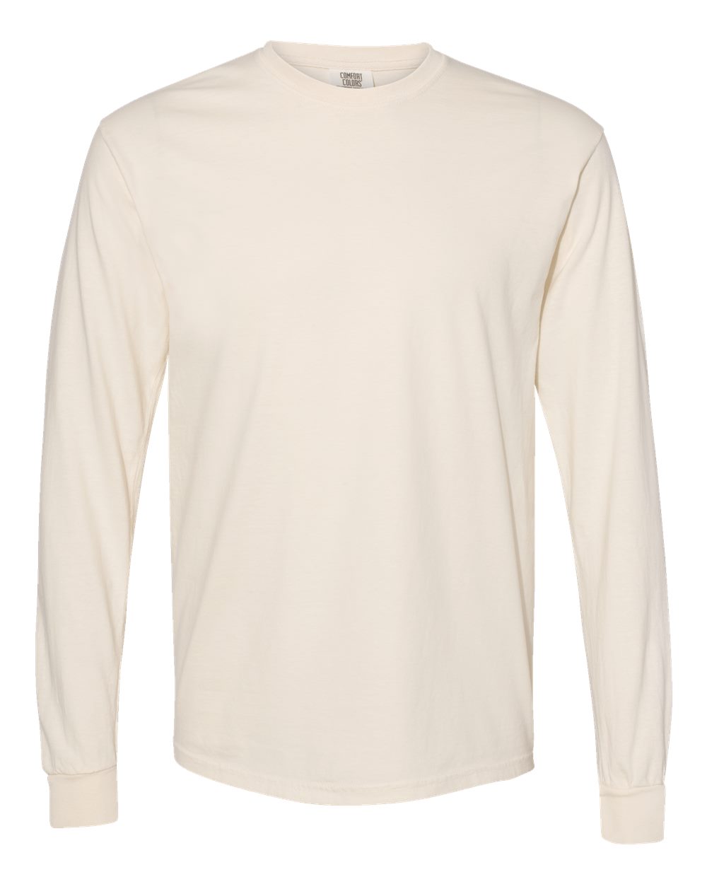 Garment-Dyed Heavyweight Long Sleeve T-Shirt - Front - B08108243 - Ivory