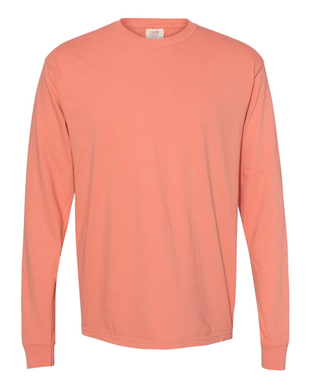 Garment-Dyed Heavyweight Long Sleeve T-Shirt - Front - B08108413 - Terracotta