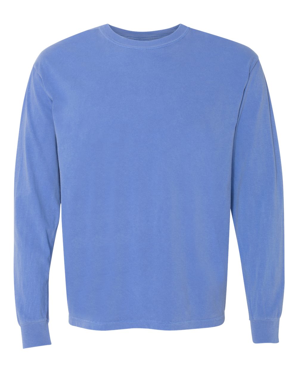Garment-Dyed Heavyweight Long Sleeve T-Shirt - Front - B08108483 - Flo Blue