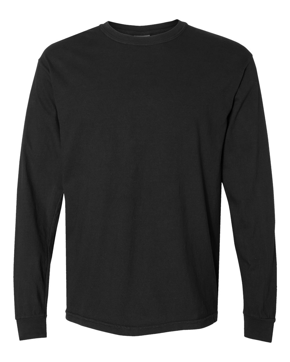 Garment-Dyed Heavyweight Long Sleeve T-Shirt - Front - B08108503 - Black
