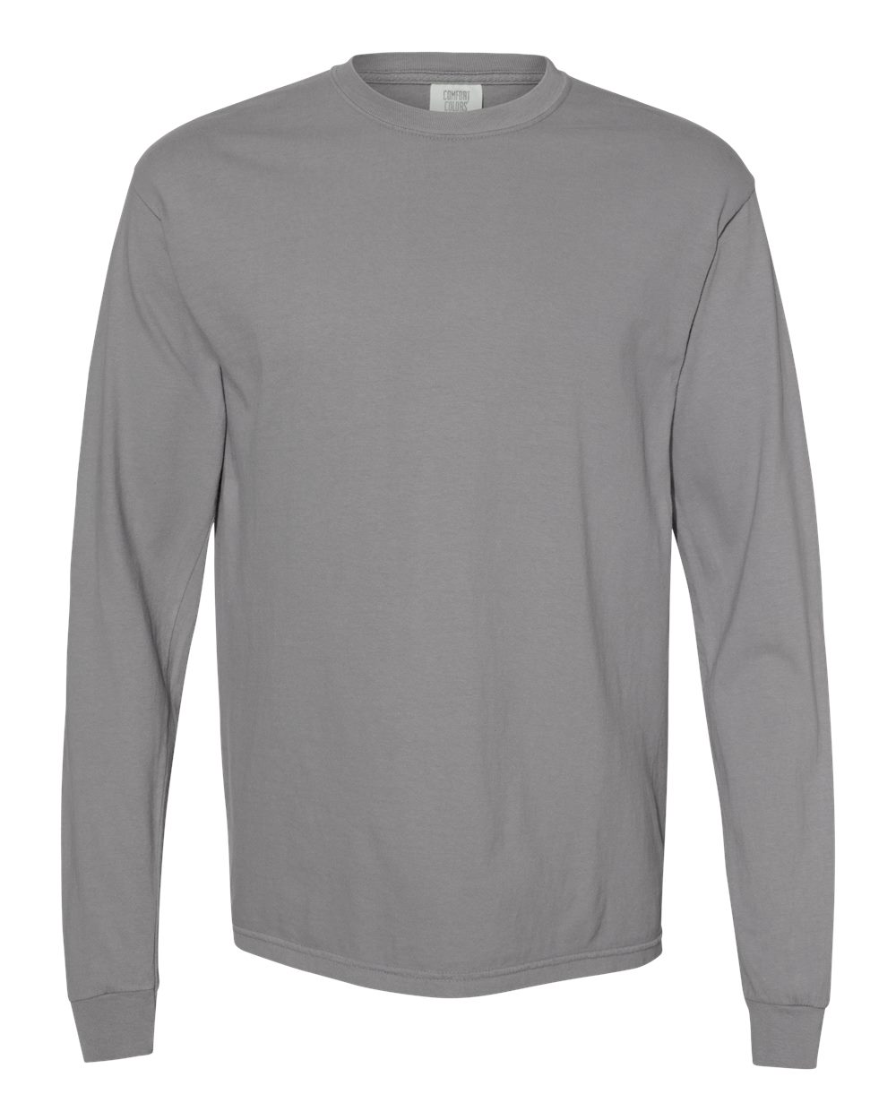Garment-Dyed Heavyweight Long Sleeve T-Shirt - Front - B08108593 - Granite