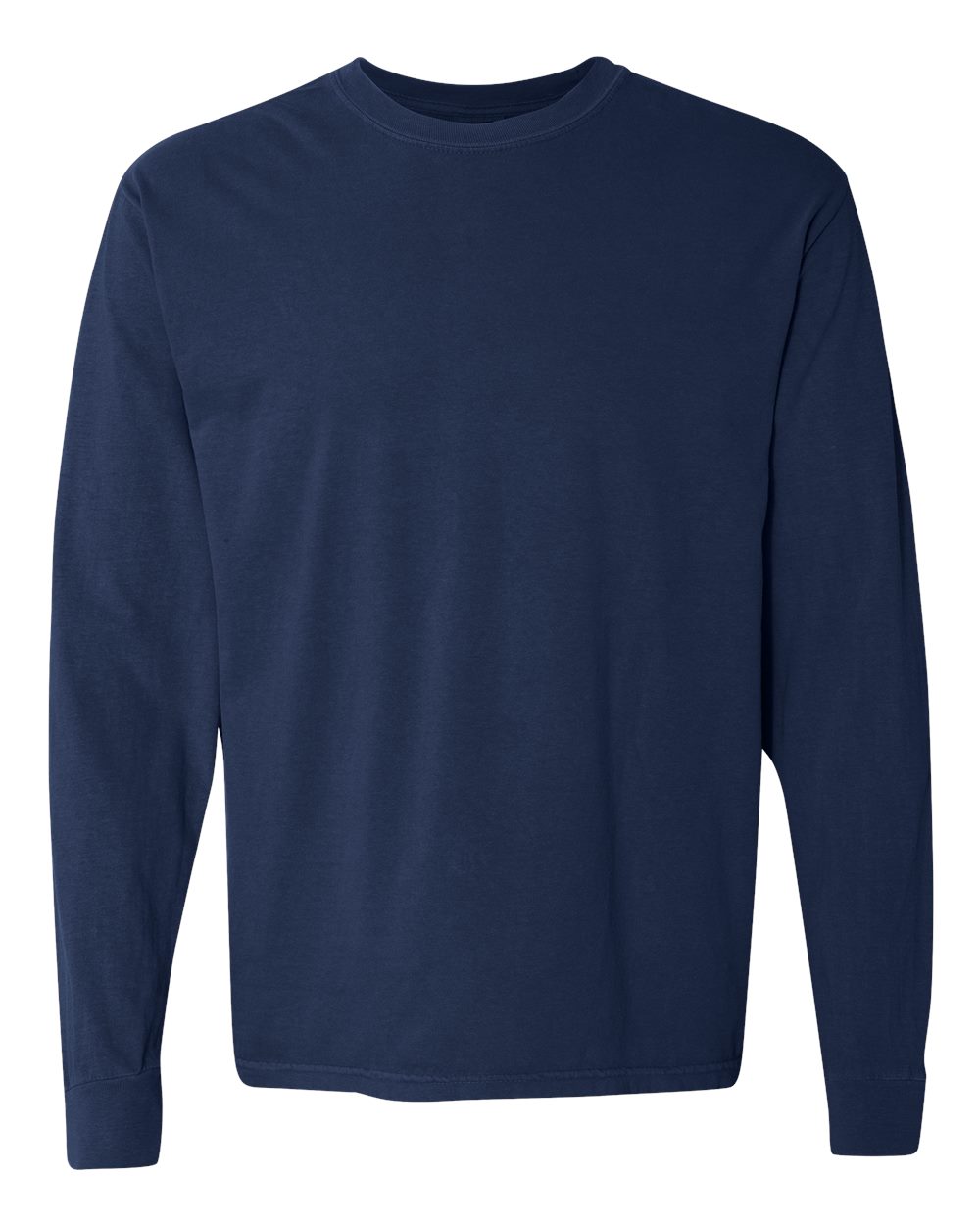 Garment-Dyed Heavyweight Long Sleeve T-Shirt - Front - B08108613 - True Navy