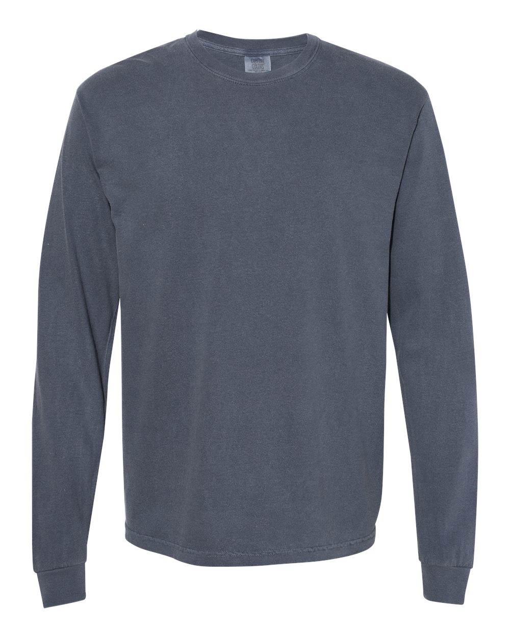 Garment-Dyed Heavyweight Long Sleeve T-Shirt - Front - B08108653 - Denim