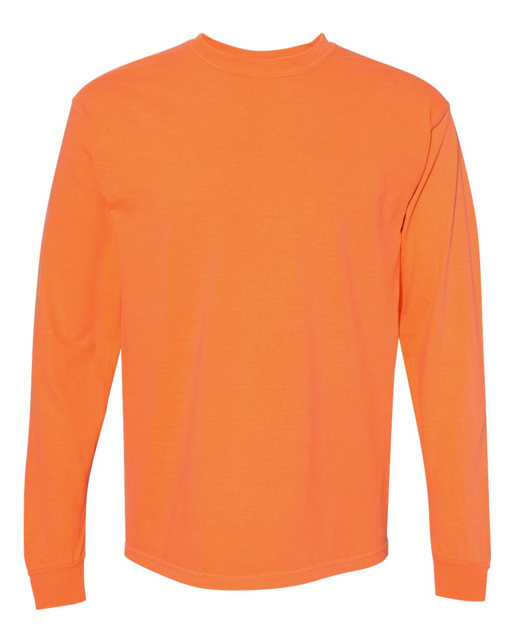 Garment-Dyed Heavyweight Long Sleeve T-Shirt - Front - B08108663 - Burnt Orange