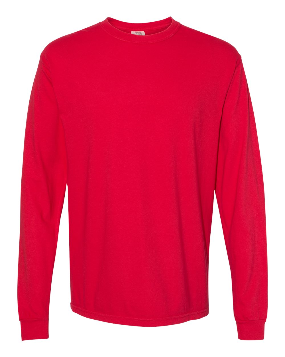 Garment-Dyed Heavyweight Long Sleeve T-Shirt - Front - B08108703 - Red