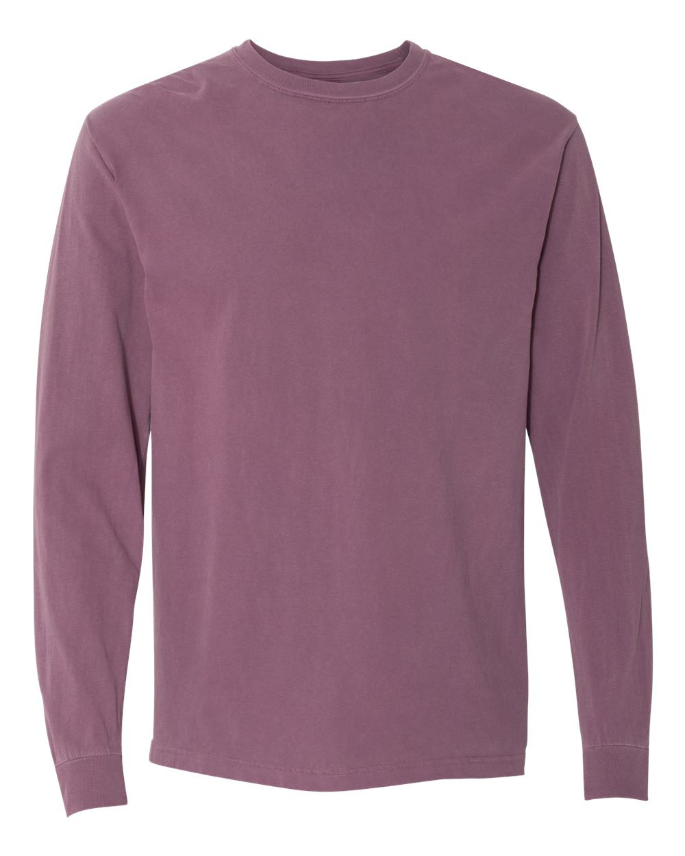 Garment-Dyed Heavyweight Long Sleeve T-Shirt - Front - B08108713 - Berry