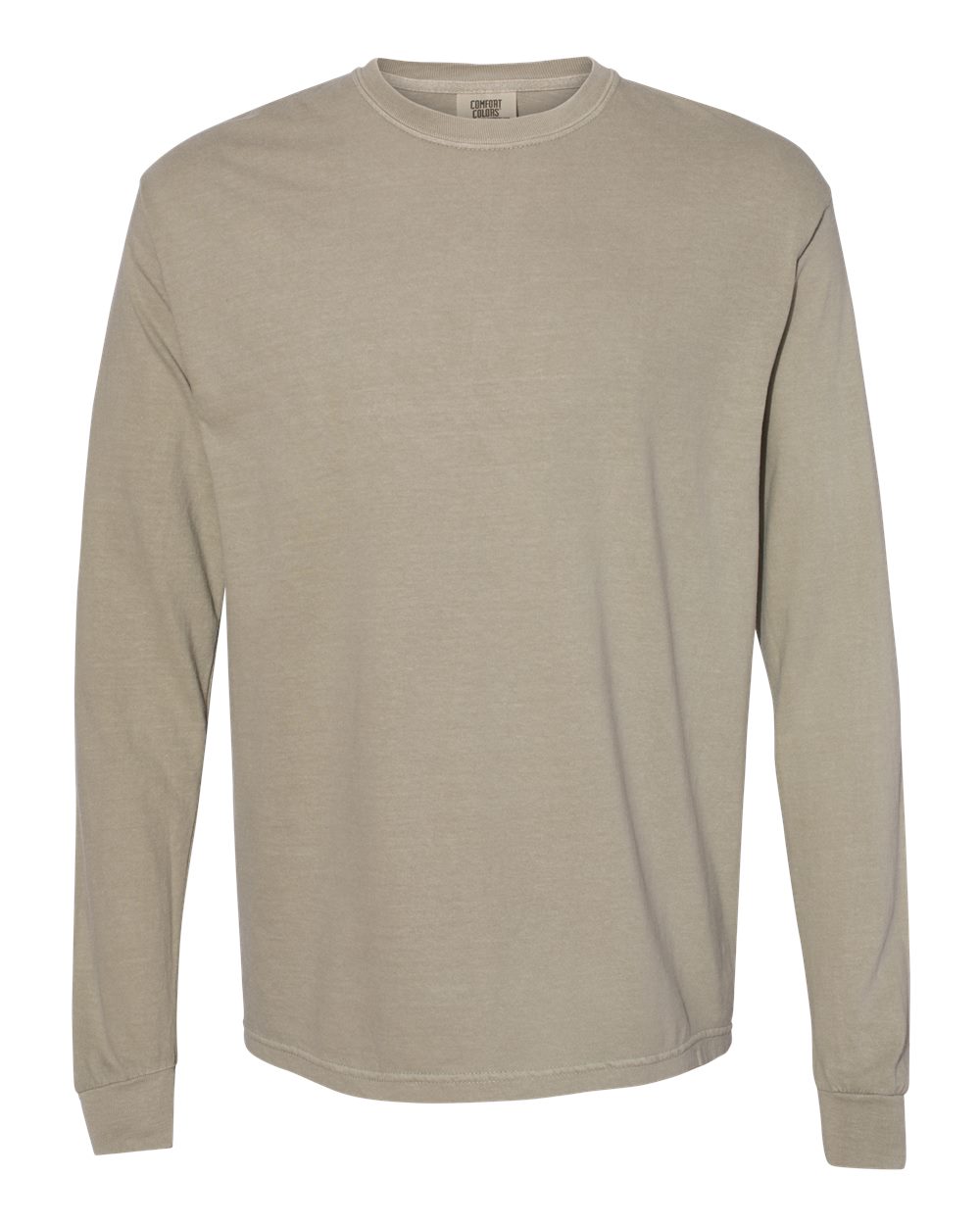 Garment-Dyed Heavyweight Long Sleeve T-Shirt - Front - B08108733 - Sandstone