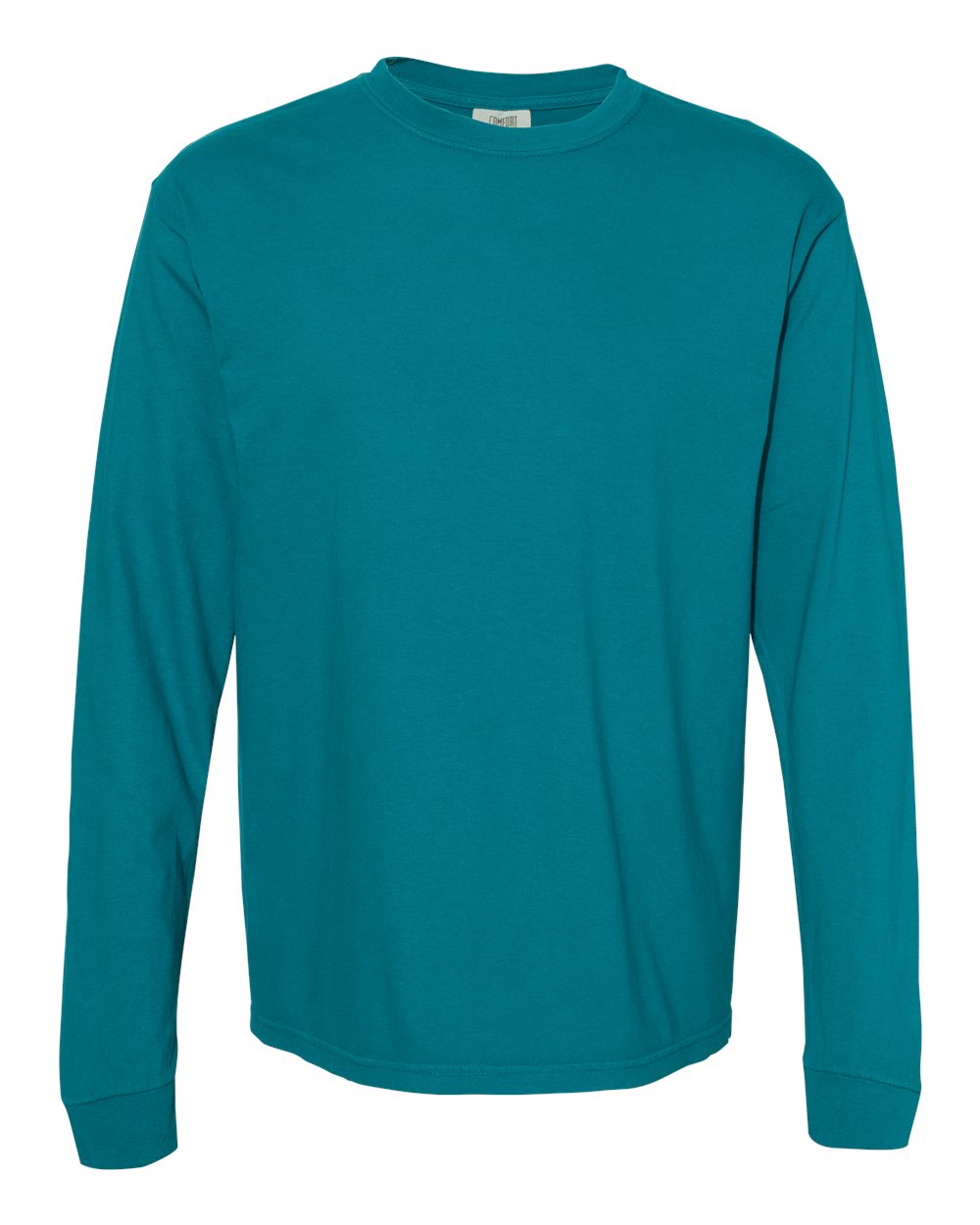 Garment-Dyed Heavyweight Long Sleeve T-Shirt - Front - B08108793 - Topaz Blue