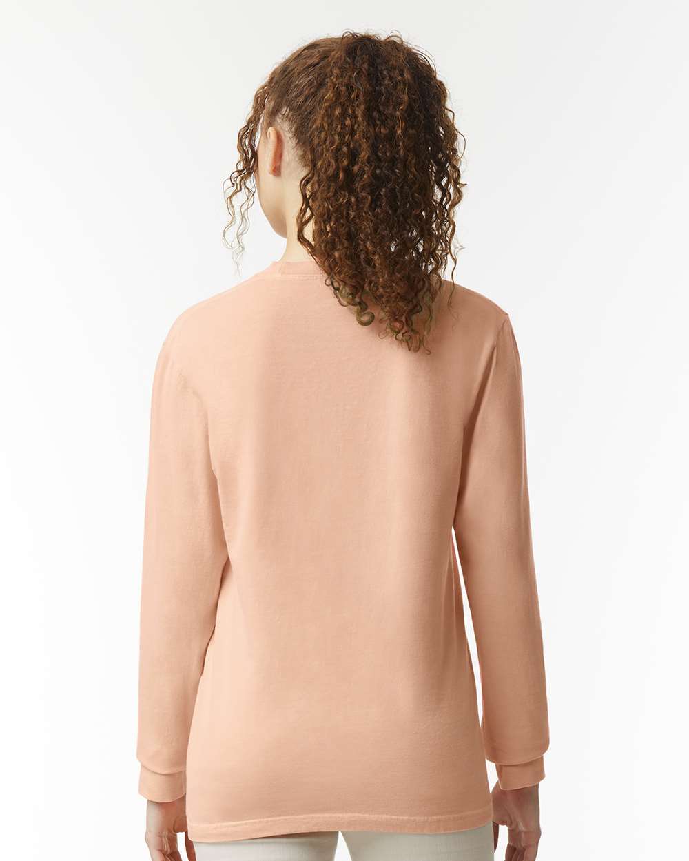 Garment-Dyed Heavyweight Long Sleeve T-Shirt - OnModelBack - B08108073 - Peachy