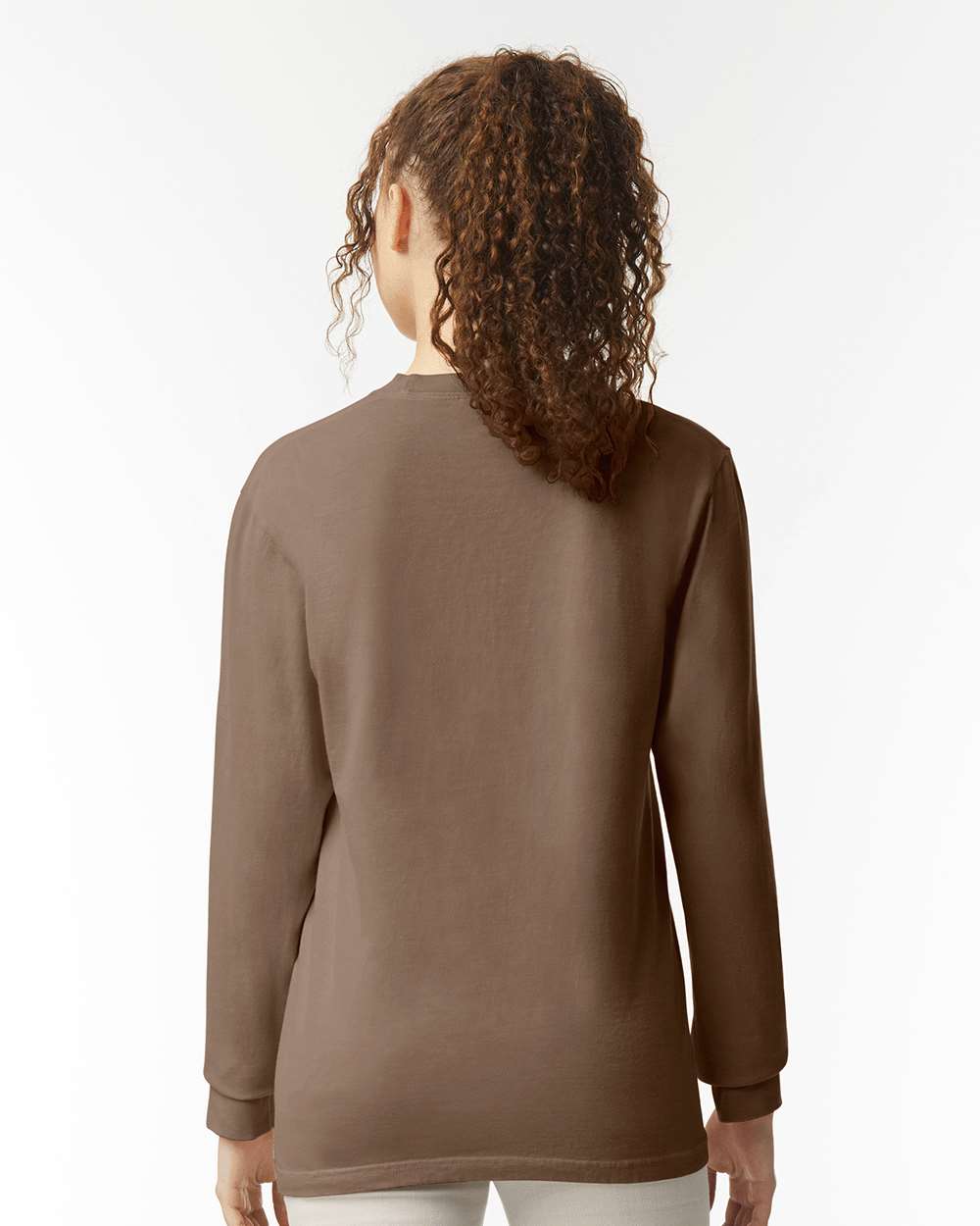 Garment-Dyed Heavyweight Long Sleeve T-Shirt - OnModelBack - B08108113 - Espresso