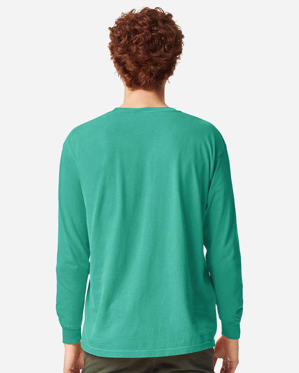 Garment-Dyed Heavyweight Long Sleeve T-Shirt - OnModelBack - B08108743 - Island Green