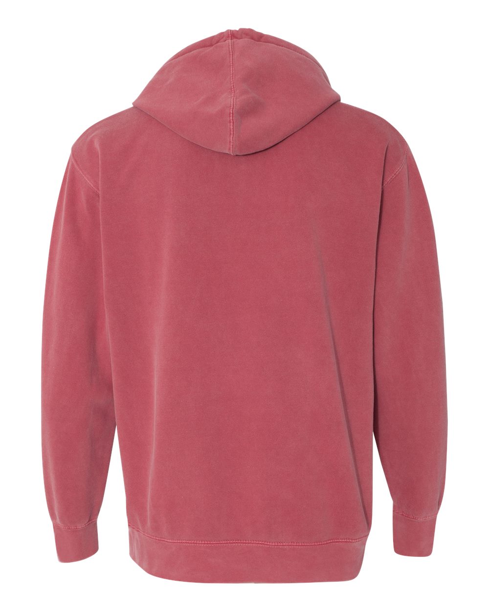 Unisex Garment-Dyed Hooded Sweatshirt - Back - B70108223 - Crimson