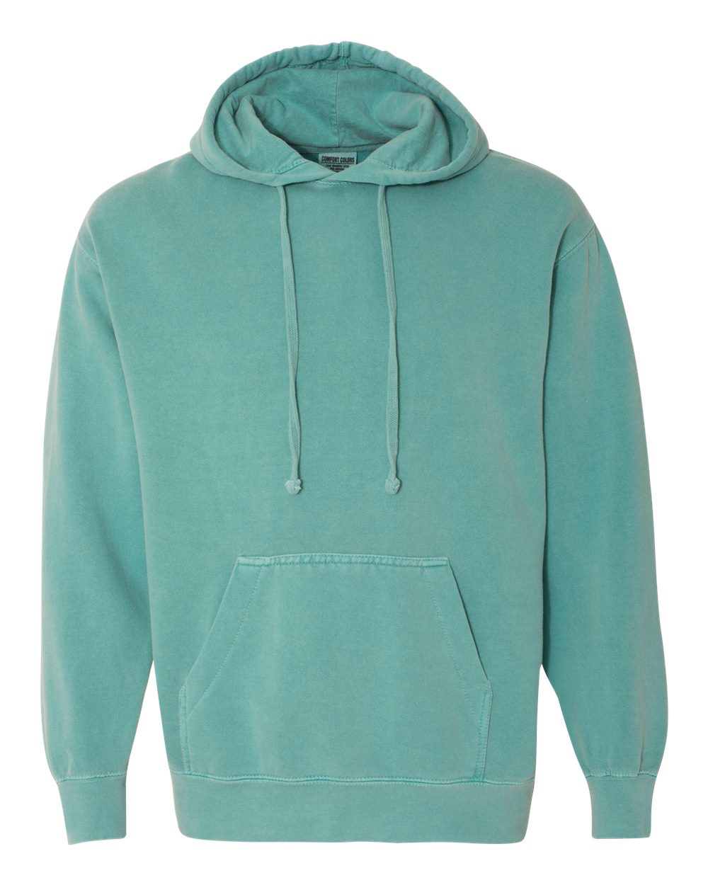 Unisex Garment-Dyed Hooded Sweatshirt - Front - B70108053 - Seafoam