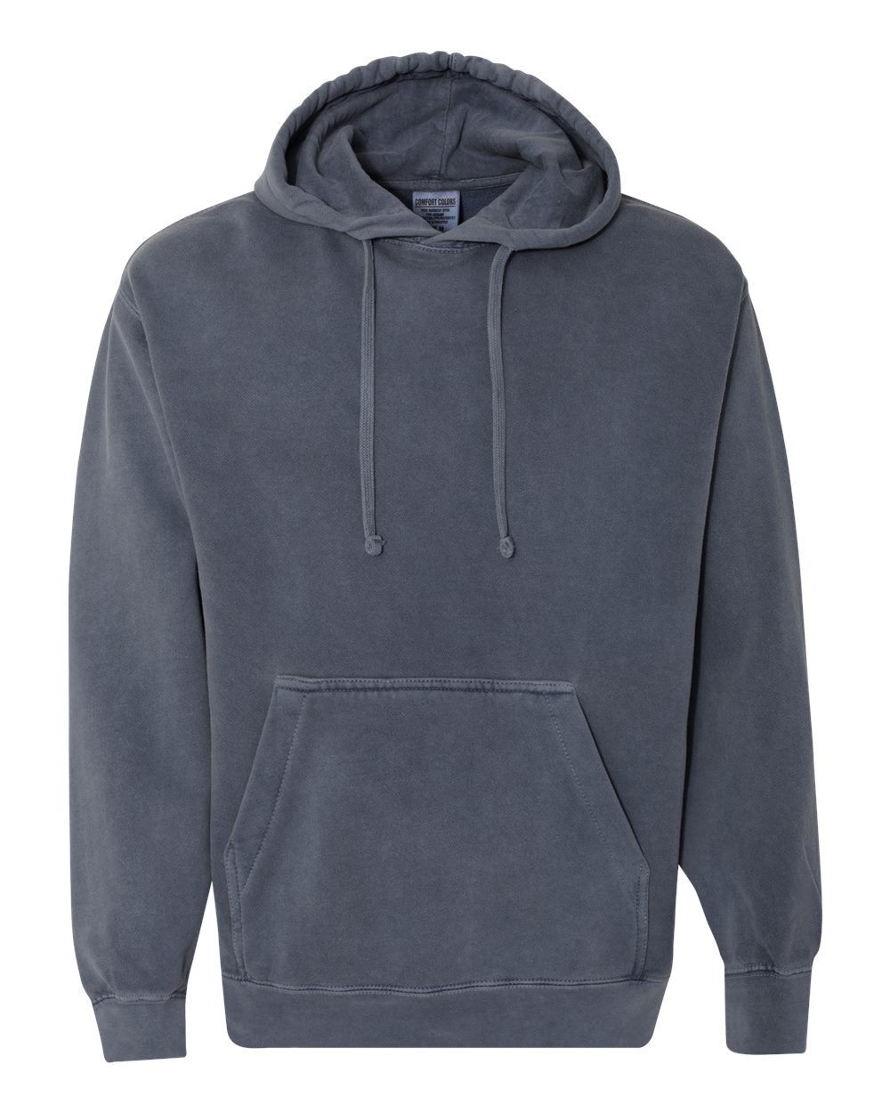 Unisex Garment-Dyed Hooded Sweatshirt - Front - B70108683 - Denim