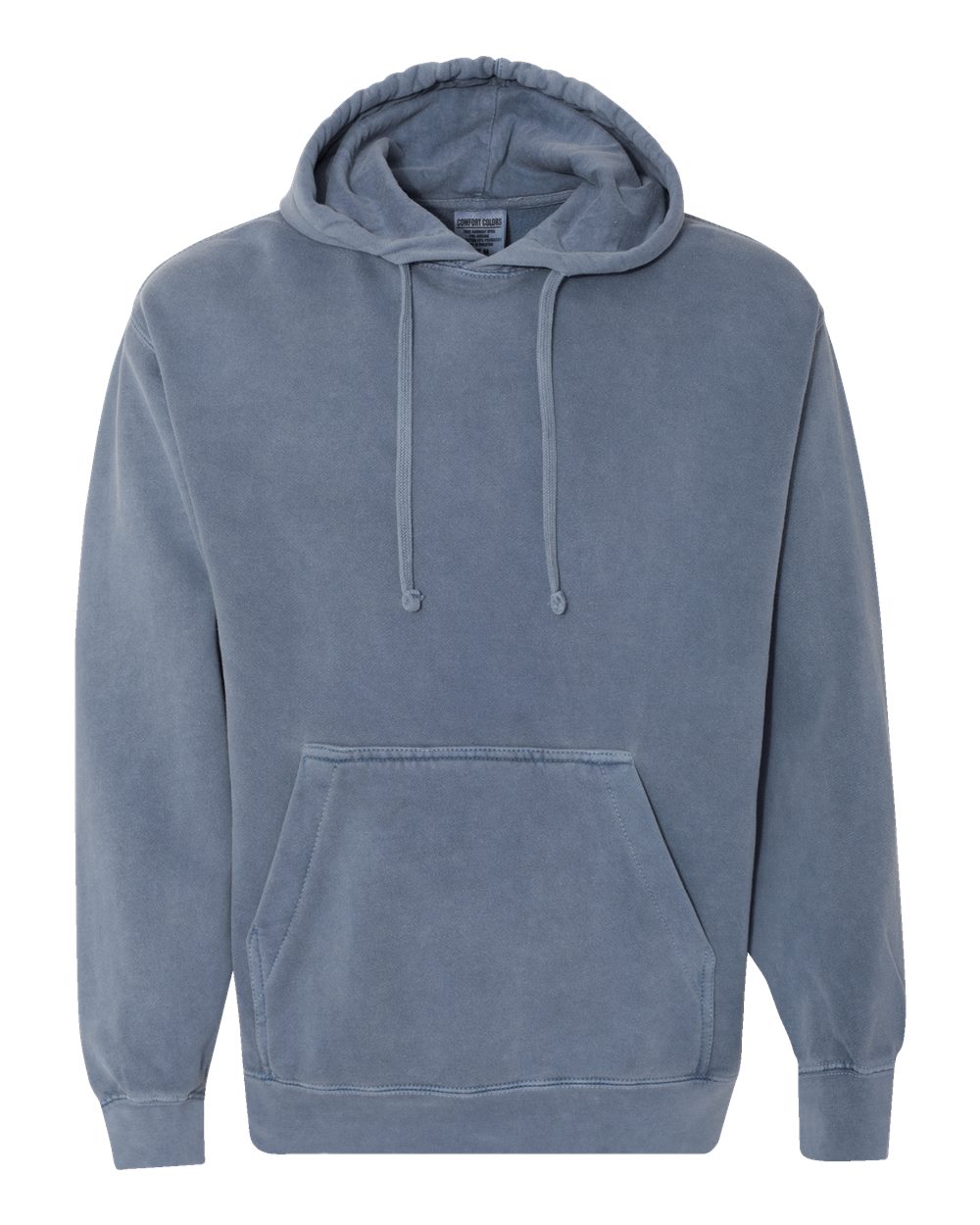 Unisex Garment-Dyed Hooded Sweatshirt - Front - B70108983 - Blue Jean