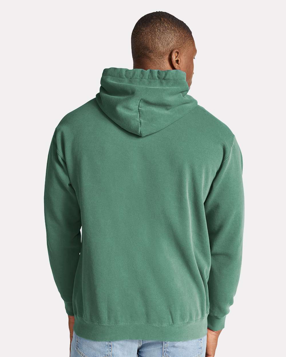 Unisex Garment-Dyed Hooded Sweatshirt - OnModelBack - B70108393 - Light Green