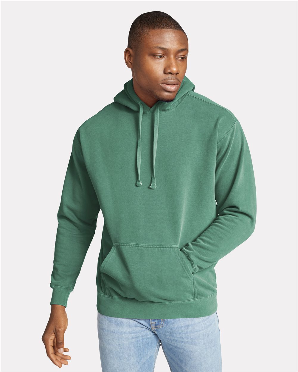 Unisex Garment-Dyed Hooded Sweatshirt - styleImage