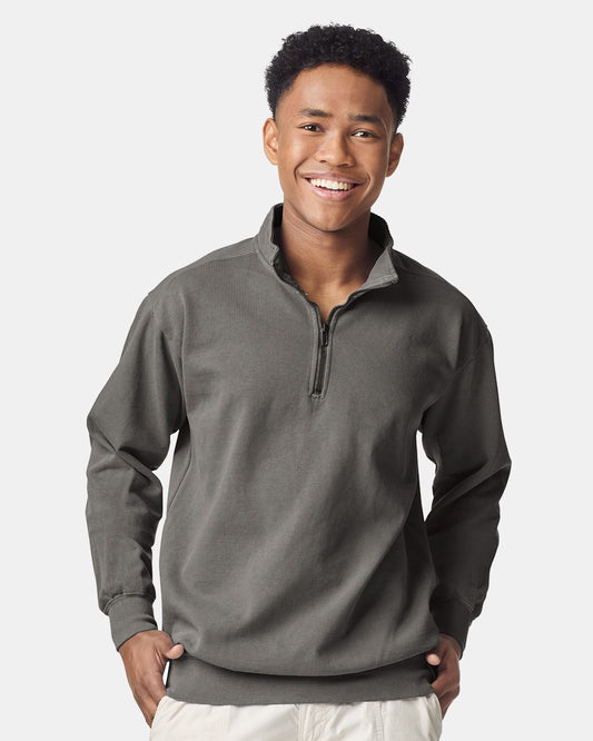 Unisex Garment-Dyed Quarter Zip Sweatshirt - styleImage