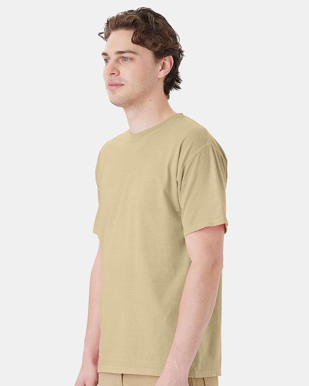 Unisex Botanical Dyed T-Shirt - OnModelSide - B11100123 - Botanical Pomegranate Rind