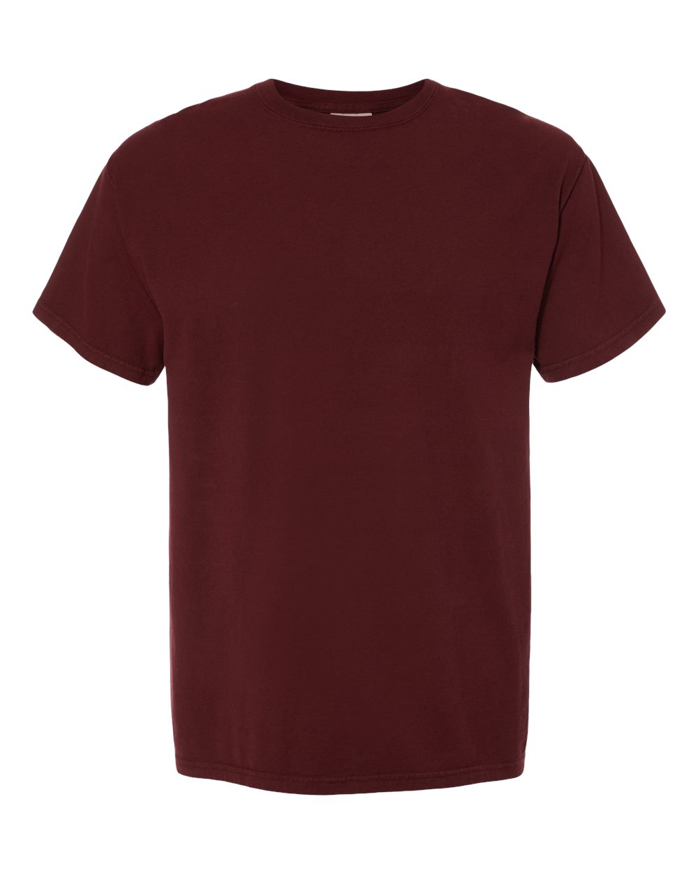 Men's Garment-Dyed T-Shirt - Front - B35100533 - Maroon