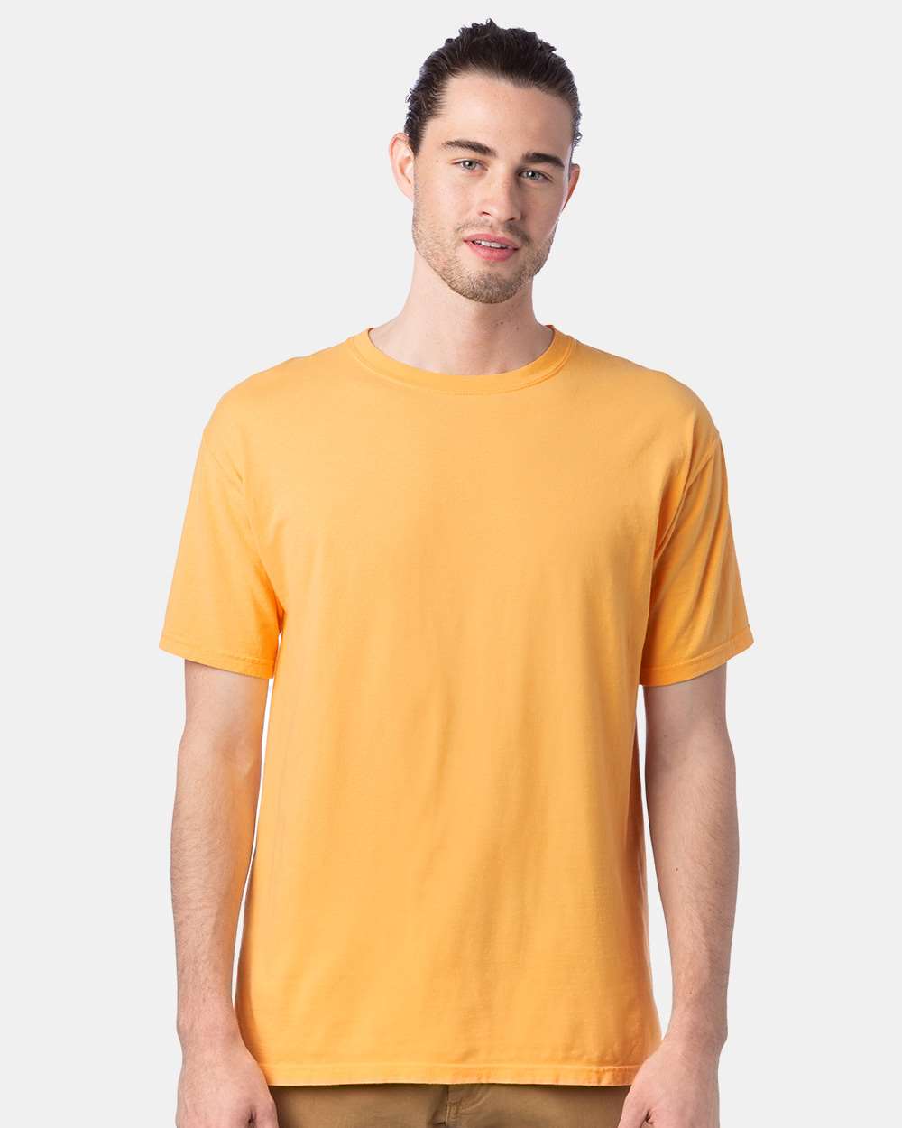 Men's Garment-Dyed T-Shirt - OnModelFront - B35100123 - Butterscotch