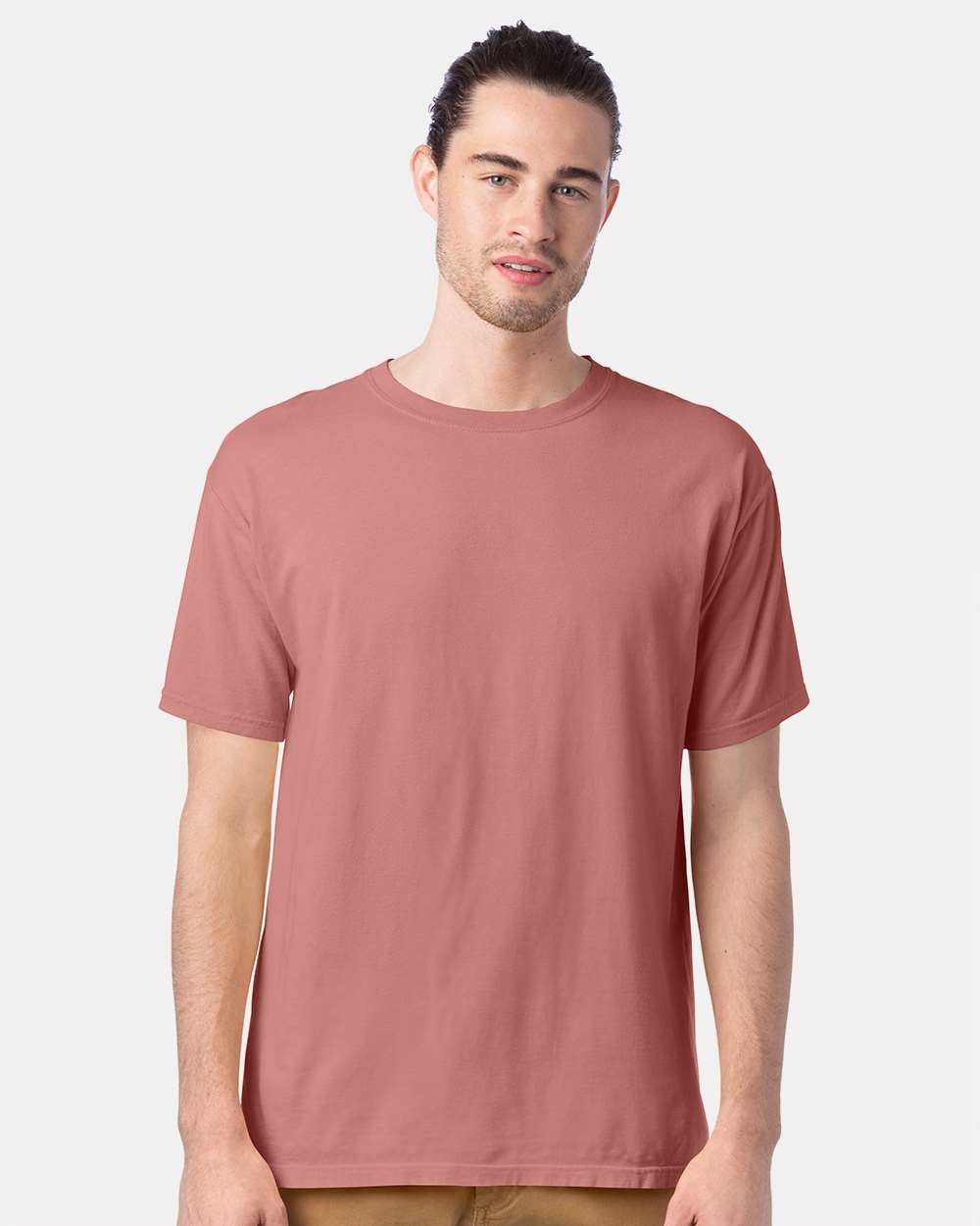 Men's Garment-Dyed T-Shirt - OnModelFront - B35100303 - Mauve