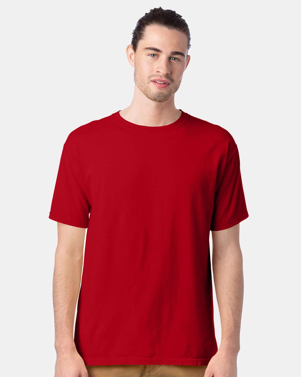 Men's Garment-Dyed T-Shirt - OnModelFront - B35100733 - Athletic Red