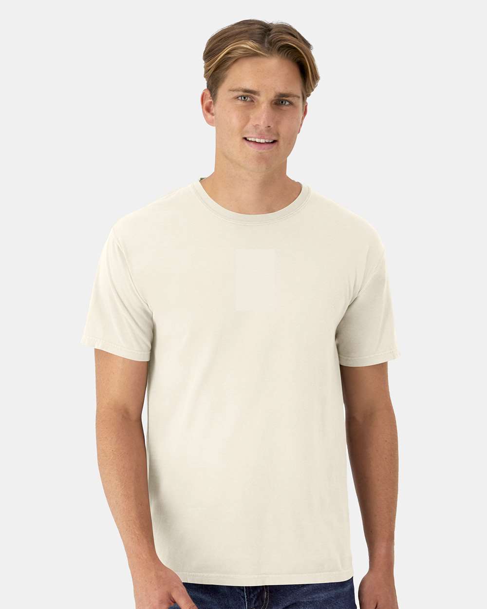 Men's Garment-Dyed T-Shirt - OnModelFront - B35100763 - Parchment
