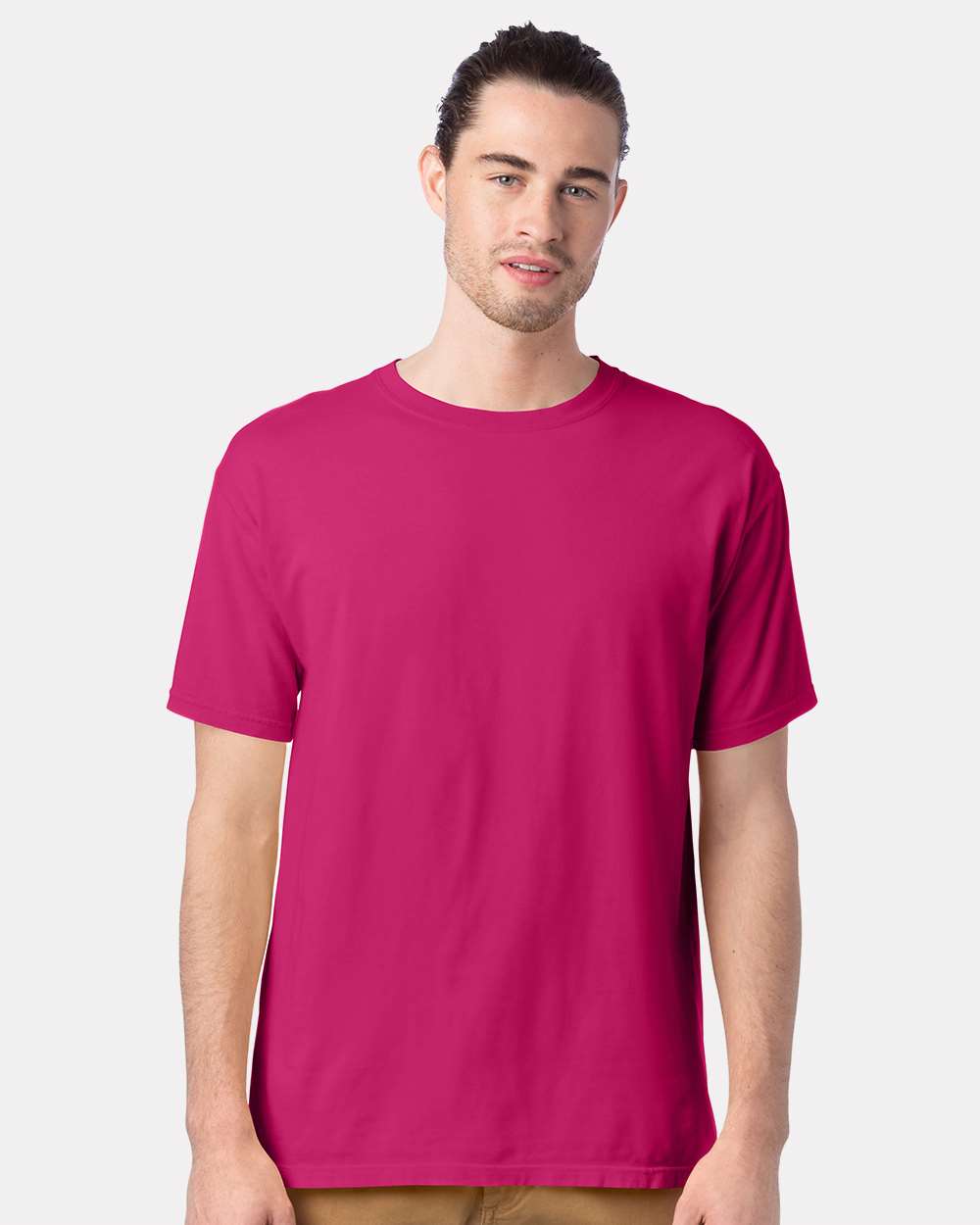 Men's Garment-Dyed T-Shirt - OnModelFront - B35100883 - Peony Pink