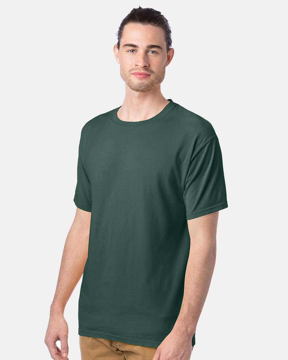 Men's Garment-Dyed T-Shirt - OnModelSide - B35100073 - Field Green