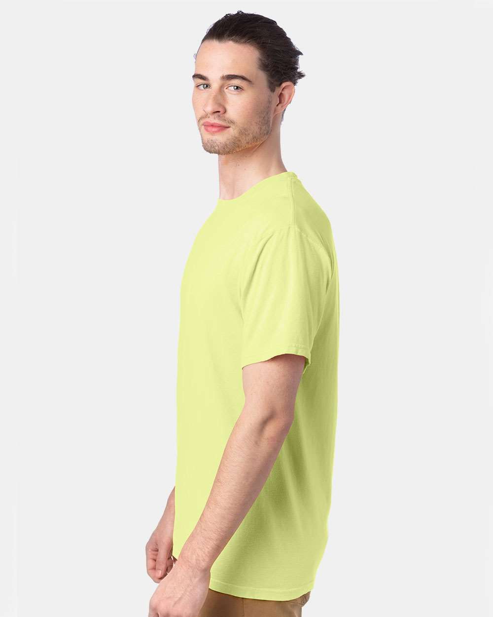 Men's Garment-Dyed T-Shirt - OnModelSide - B35100103 - Chic Lime
