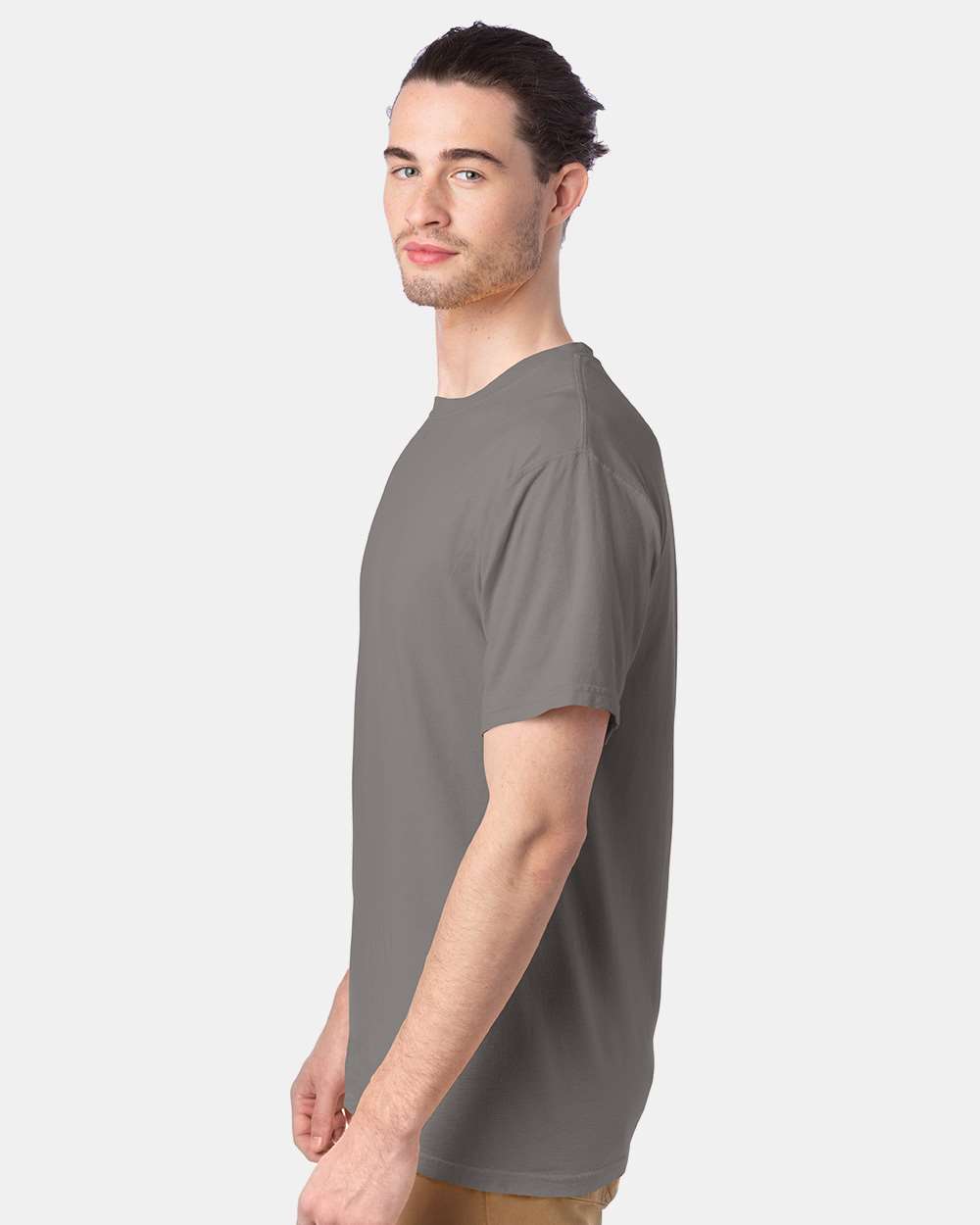 Men's Garment-Dyed T-Shirt - OnModelSide - B35100133 - Concrete Grey