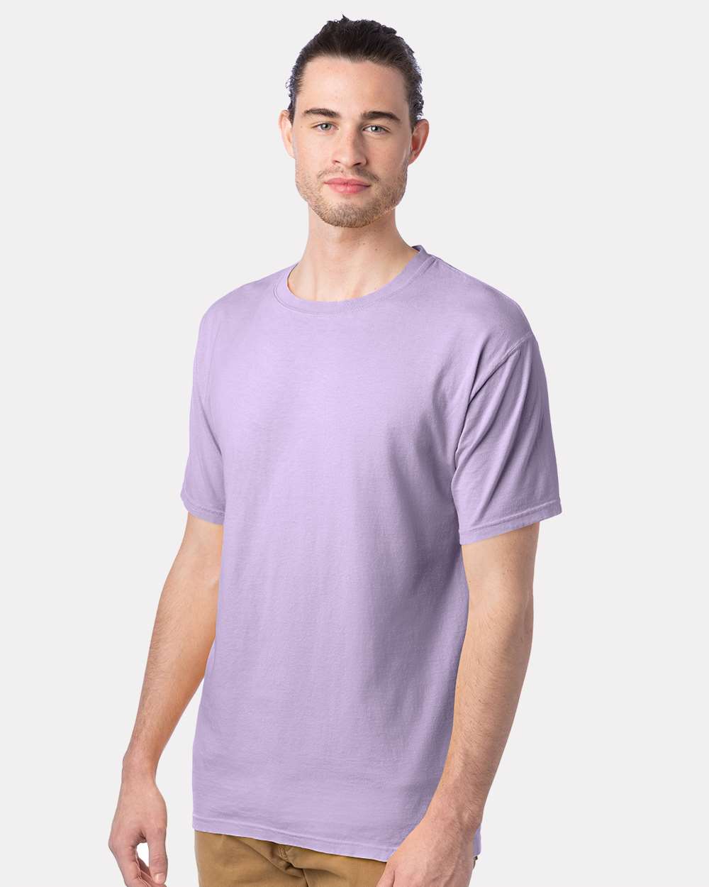 Men's Garment-Dyed T-Shirt - OnModelSide - B35100143 - Future Lavender