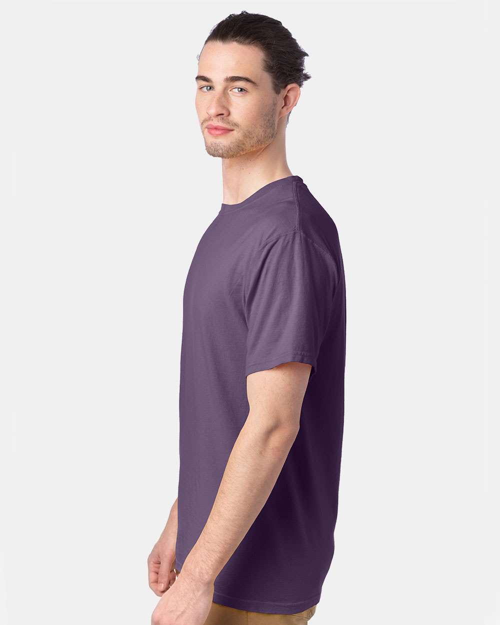 Men's Garment-Dyed T-Shirt - OnModelSide - B35100153 - Grape Soda