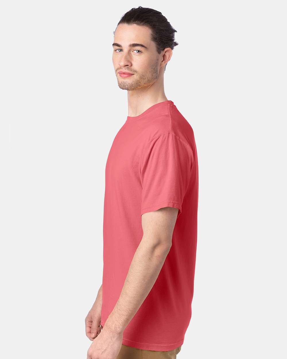 Men's Garment-Dyed T-Shirt - OnModelSide - B35100273 - Coral Craze