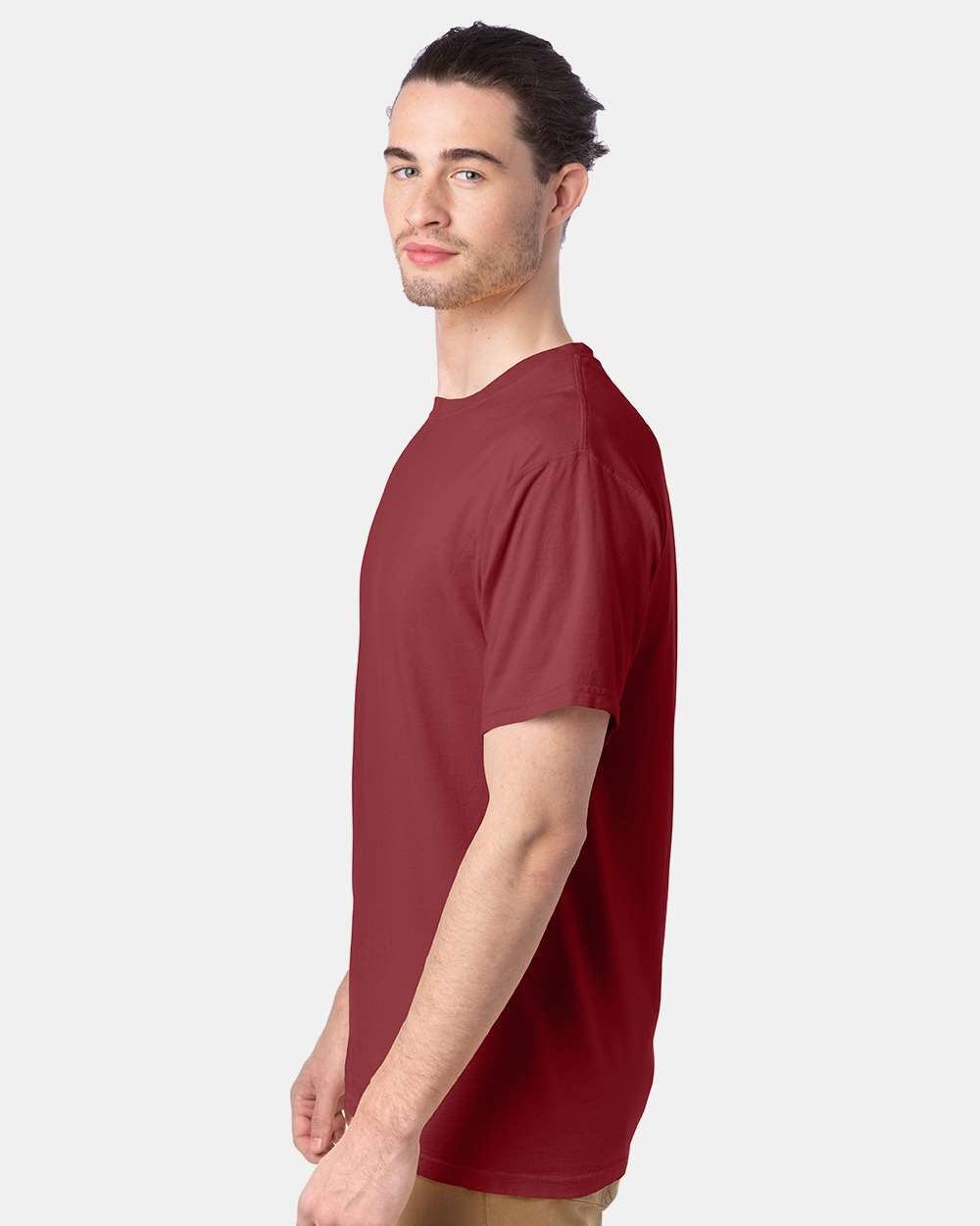 Men's Garment-Dyed T-Shirt - OnModelSide - B35100322 - Cayenne