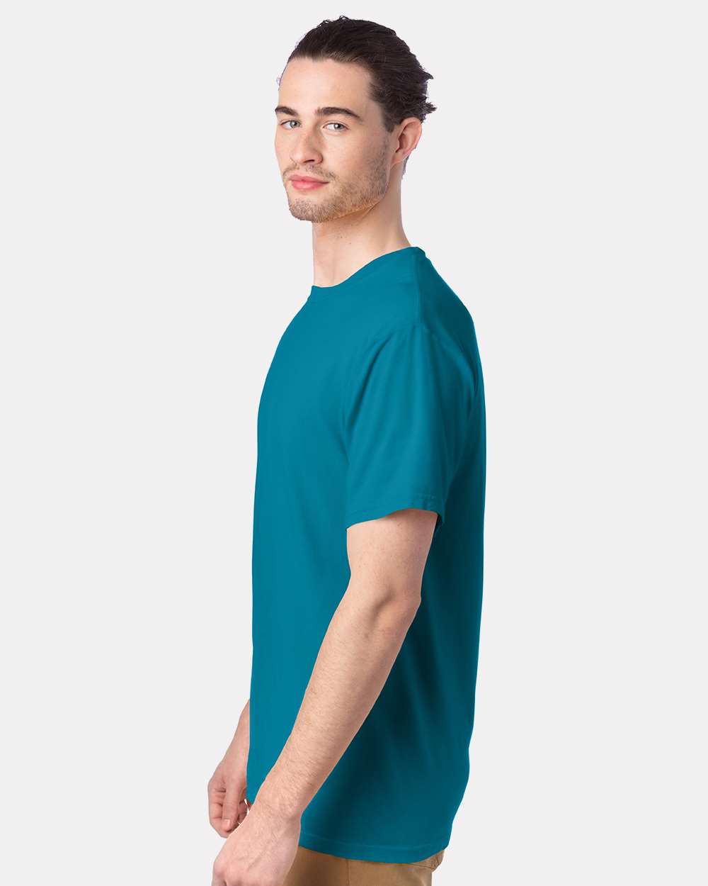 Men's Garment-Dyed T-Shirt - OnModelSide - B35100334 - Ocean Depths