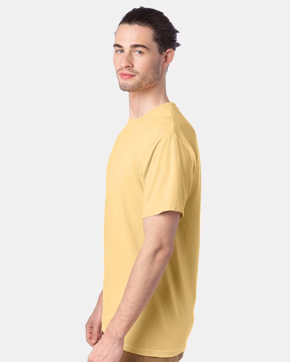 Men's Garment-Dyed T-Shirt - OnModelSide - B35100403 - Summer Squash Yellow