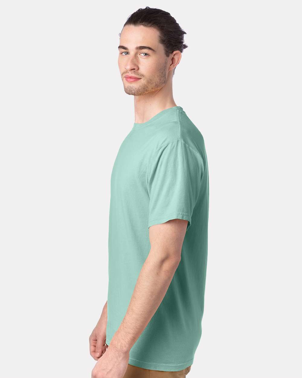 Men's Garment-Dyed T-Shirt - OnModelSide - B35100472 - Honeydew