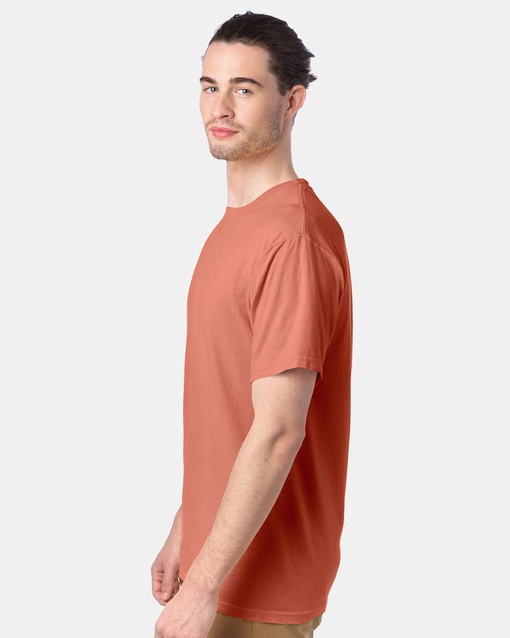 Men's Garment-Dyed T-Shirt - OnModelSide - B35100663 - Clay