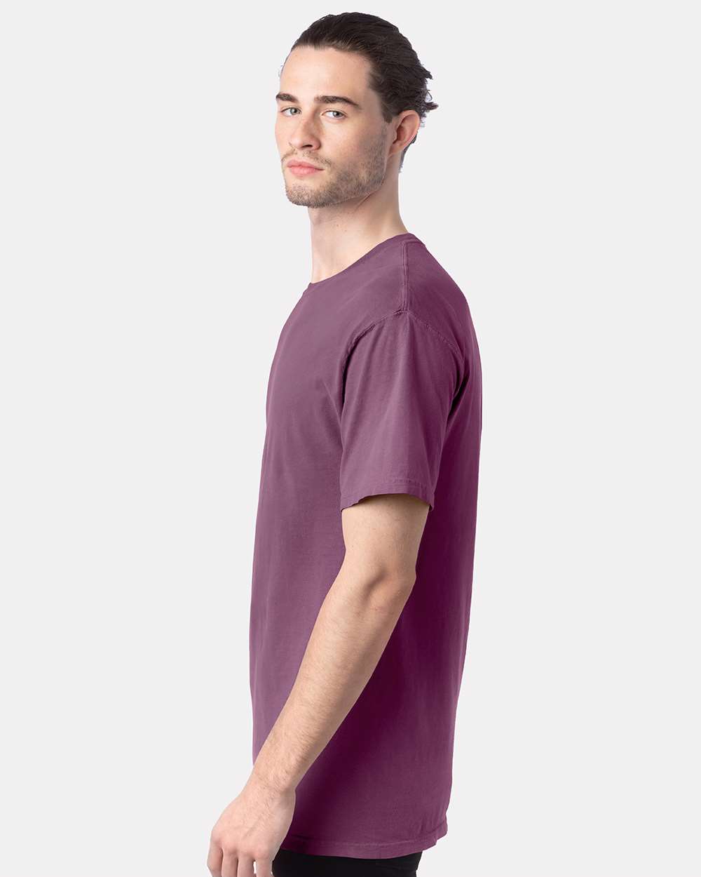 Men's Garment-Dyed T-Shirt - OnModelSide - B35100673 - Purple Plum Raisin