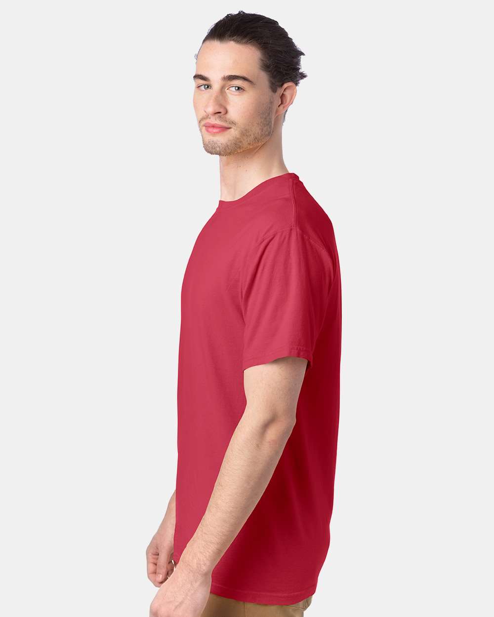 Men's Garment-Dyed T-Shirt - OnModelSide - B35100703 - Crimson Fall