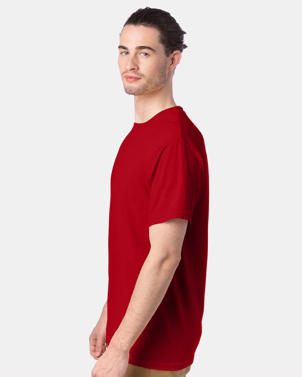 Men's Garment-Dyed T-Shirt - OnModelSide - B35100733 - Athletic Red