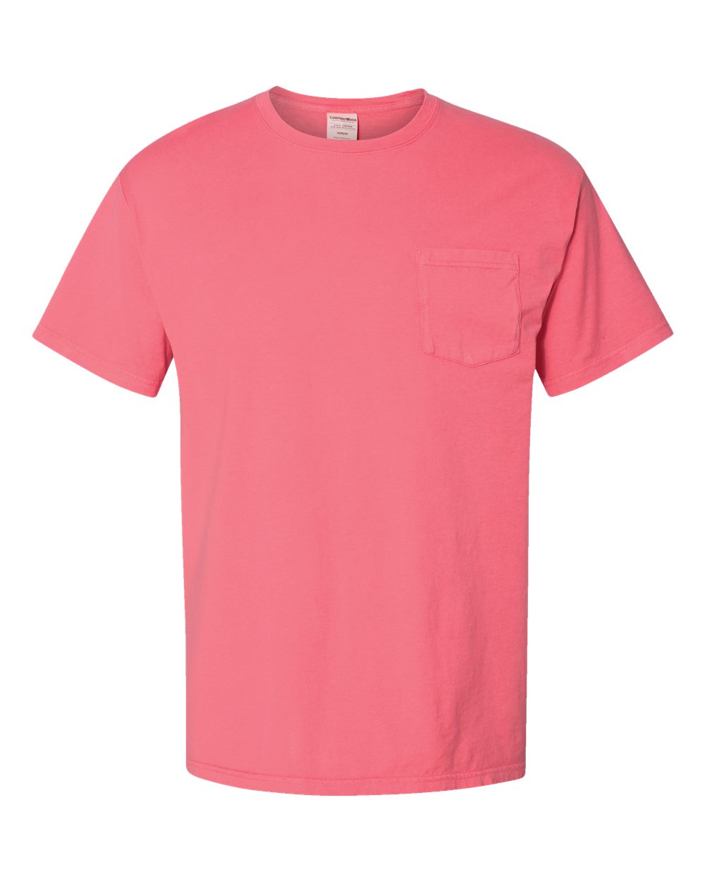 Unisex Garment-Dyed Pocket T-Shirt - Front - B35200273 - Coral Craze