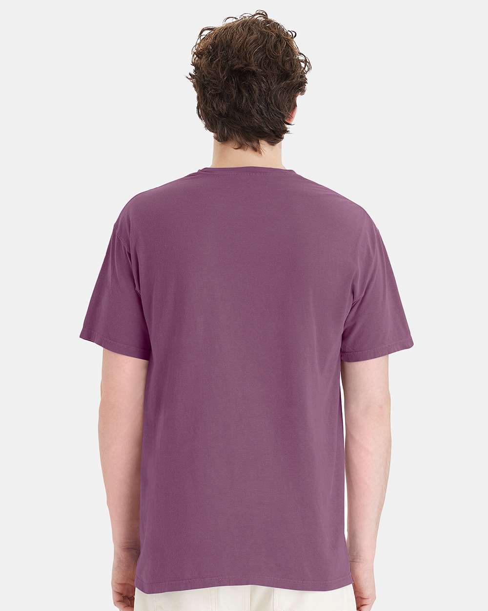 Unisex Garment-Dyed Pocket T-Shirt - OnModelBack - B35200673 - Purple Plum Raisin